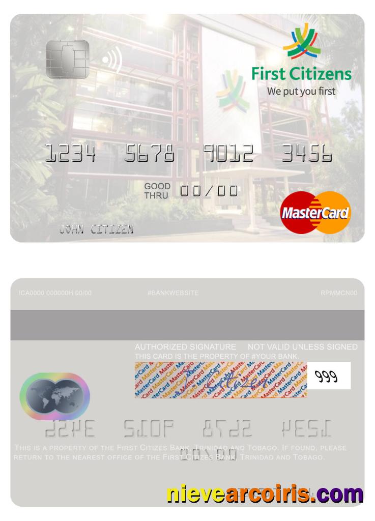 Trinidad and Tobago First Citizes Bank mastercard